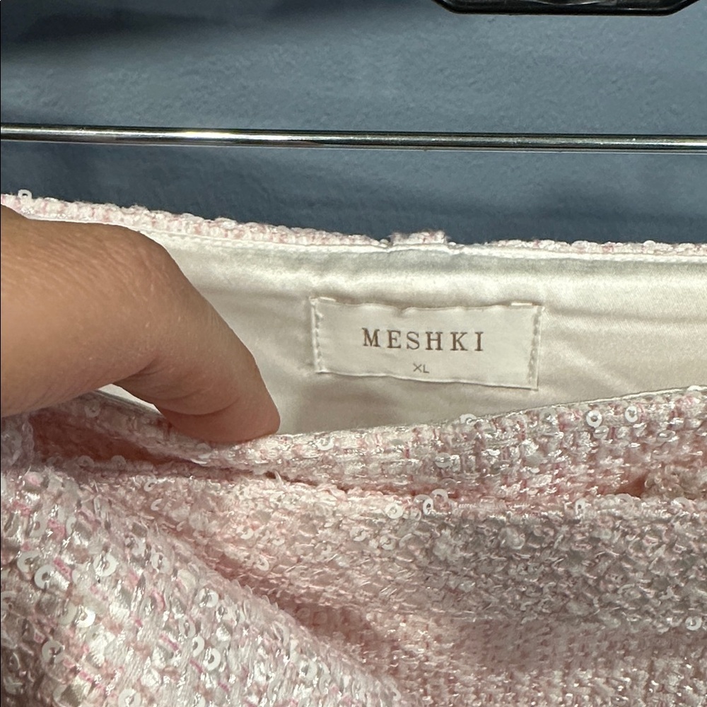 Meshki Mercer Pink Tweed Top and Skirt Set in Fairy Floss Size XL - Picture 6 of 12